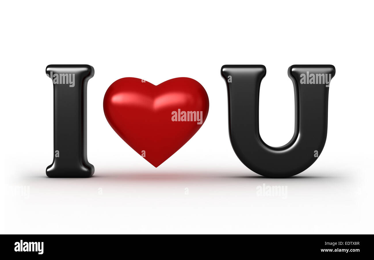 3d render of abstract caption I Love You Stock Photo