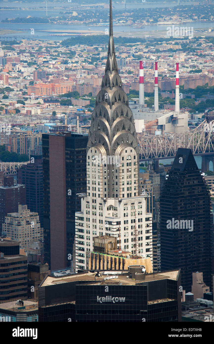 chrysler building, cityscape from empire state building, skyscrapers, midtown, Manhattan, New York, Usa, America Stock Photo