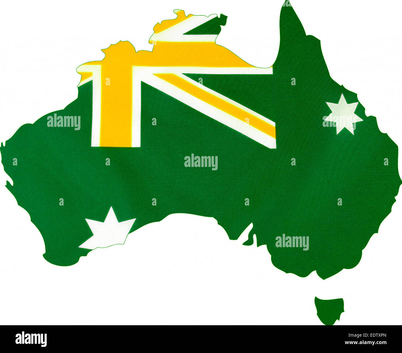 Reservere deadlock manipulere Map of Australia with Australian flag in unofficial green and gold colours  Stock Photo - Alamy