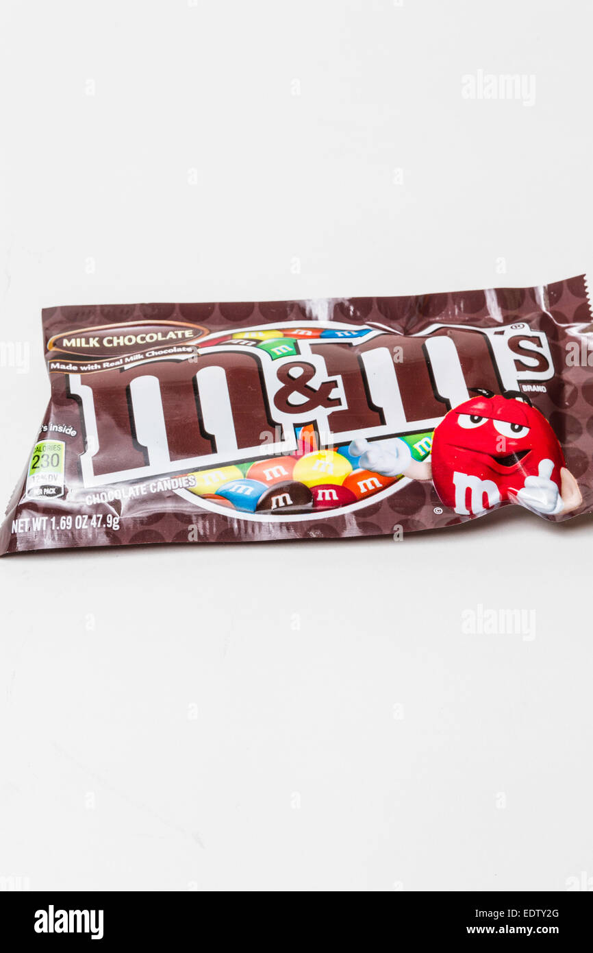 Packet of Milk Chocolate M&Ms, USA Stock Photo - Alamy