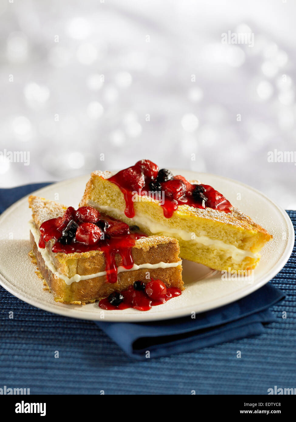 Stuffed Berry French Toast Stock Photo