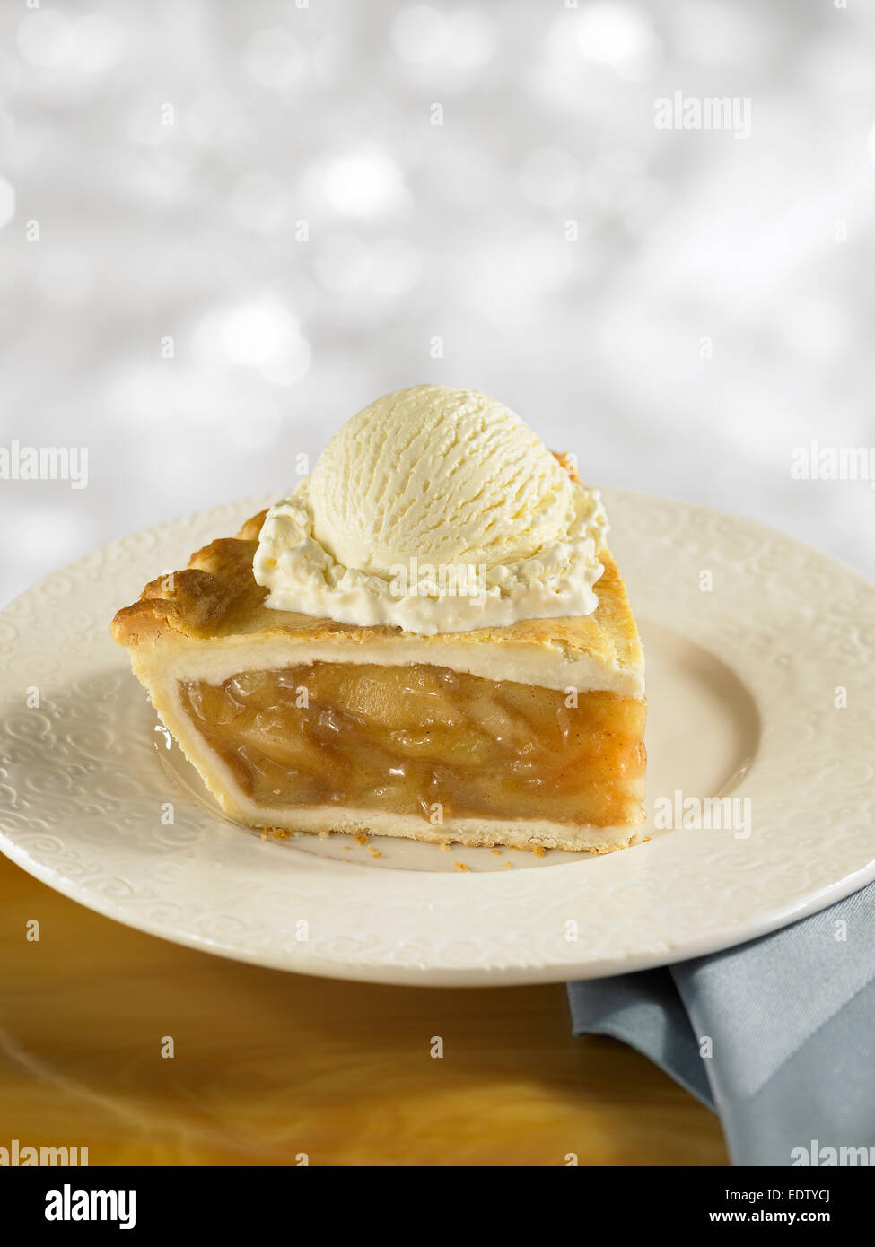 Apple Pie Ice Cream Stock Photo