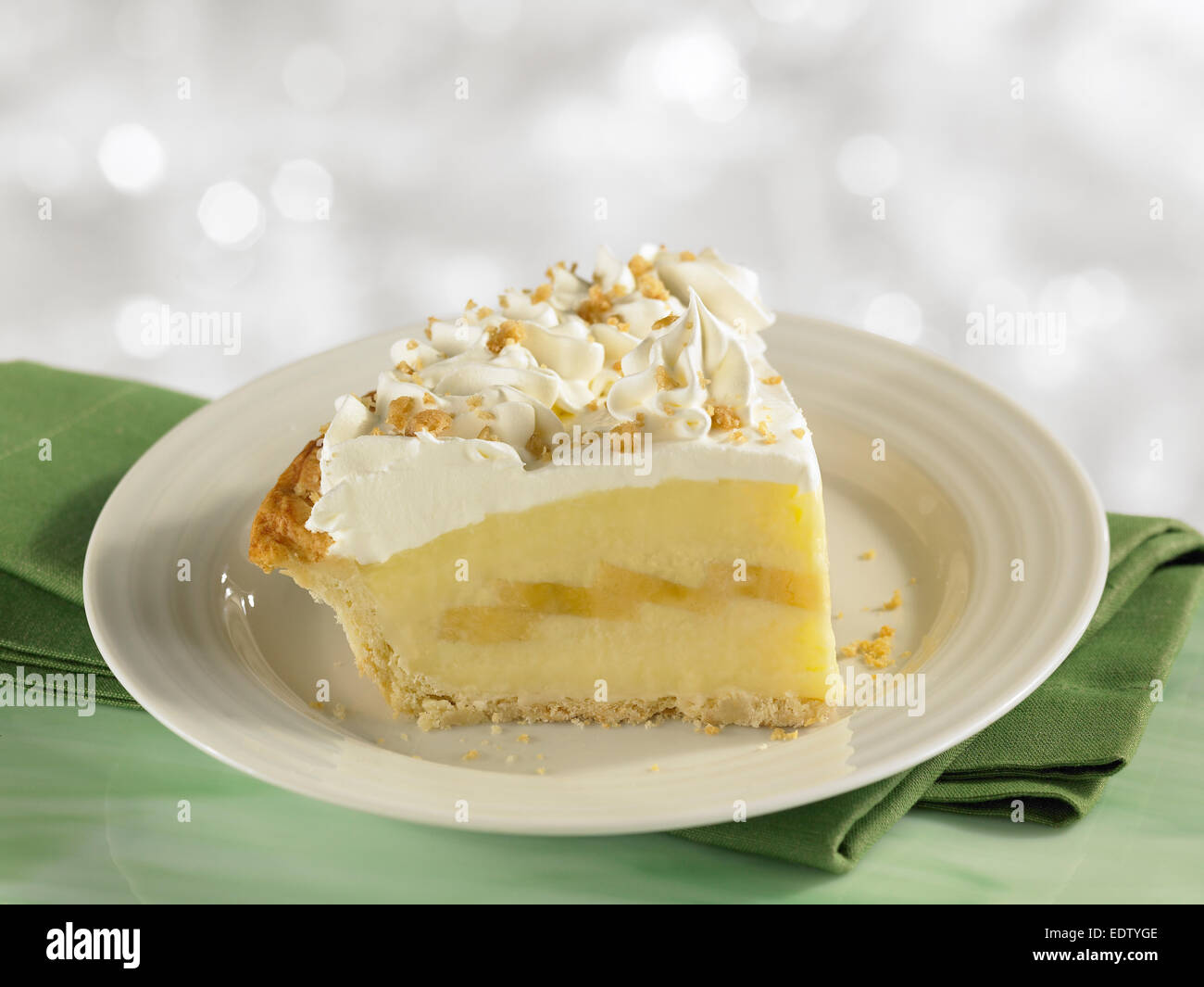 Banana Cream Pie Stock Photo