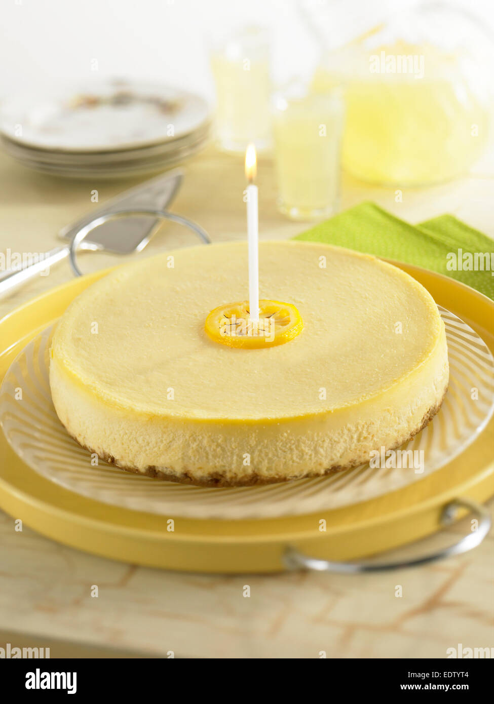 Lemon Cheese cake Stock Photo