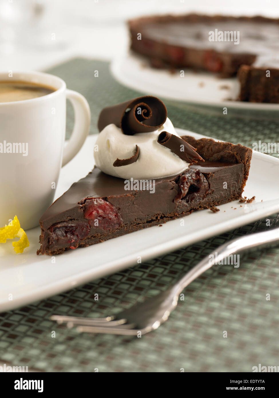 Chcocolate cherry cake Stock Photo