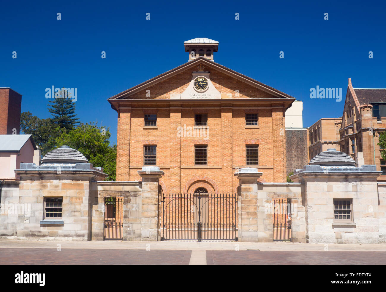 Hyde Park Barracks Convict era Early Australian architecture built 1817 Sydney New South Wales NSW Australia Stock Photo