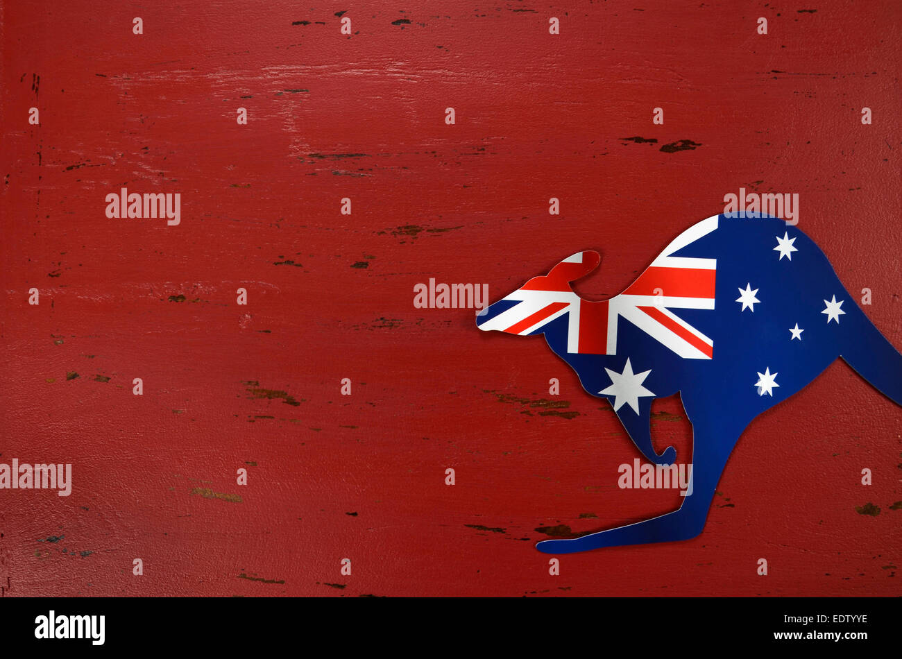 Australia Day background with kangaroo shape Australian flag on red Stock  Photo - Alamy