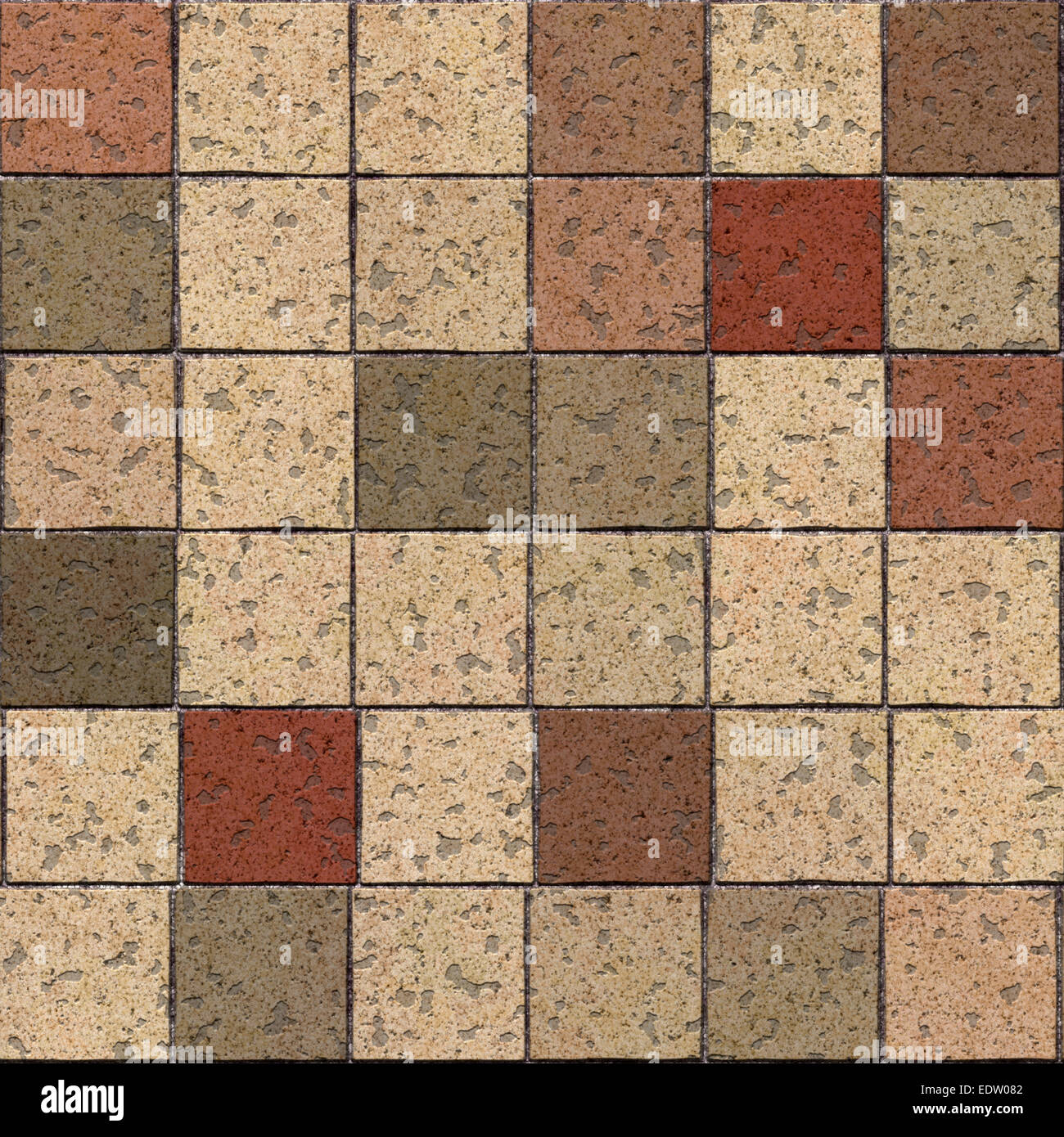 Ceramic Beige Floor Tiles Closeup View For Background Stock Photo