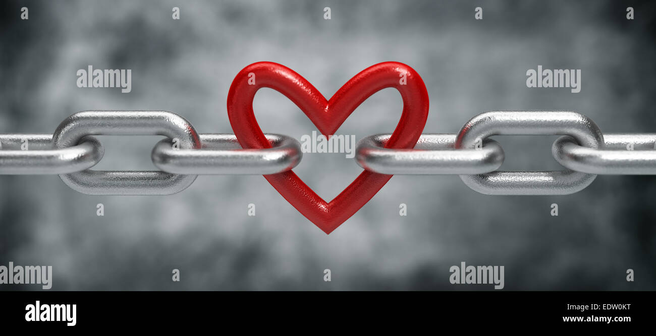 Chain with heart Stock Photo