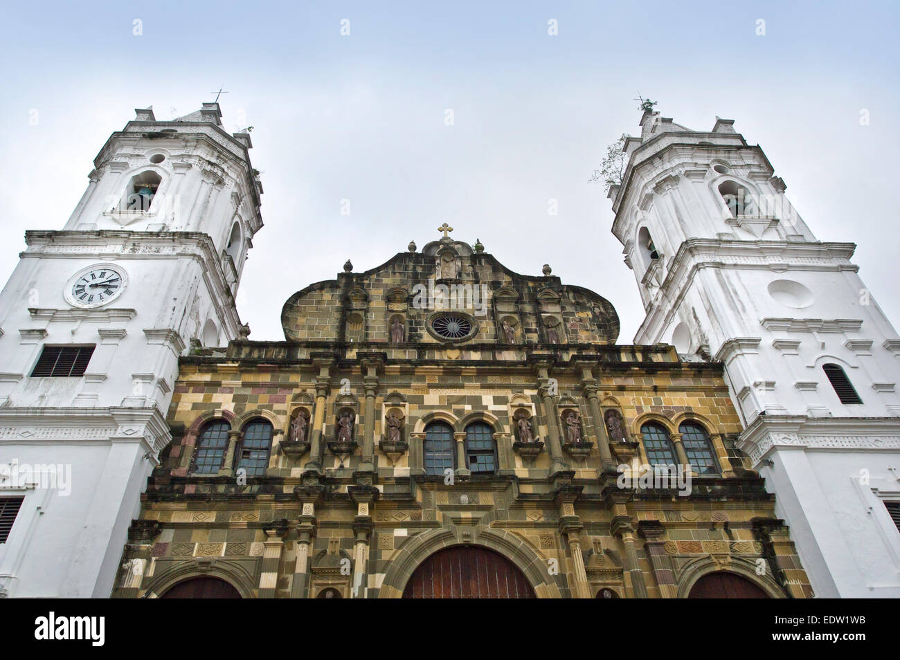 Metropolitan Cathedral on Plaza de la Independencia in Casco Viejo, Panama Stock Photo