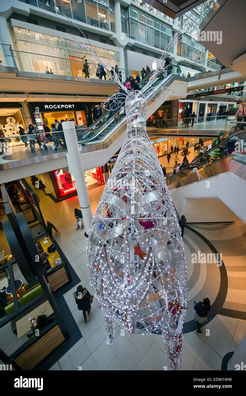 Crowds shopping at Eaton Center in Toronto Stock Photo