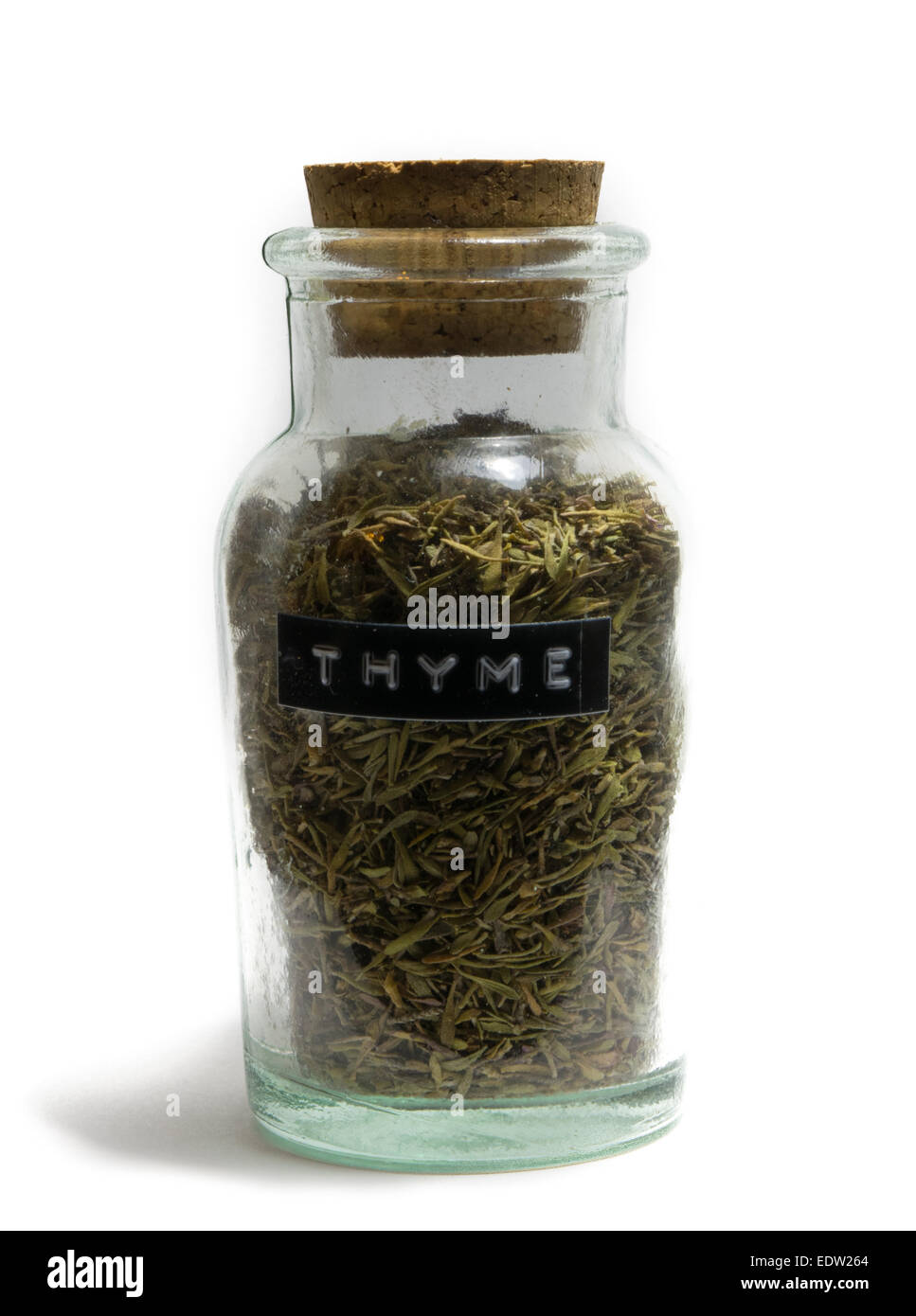 Recycled Glass Spice Jar of Thyme Stock Photo Alamy