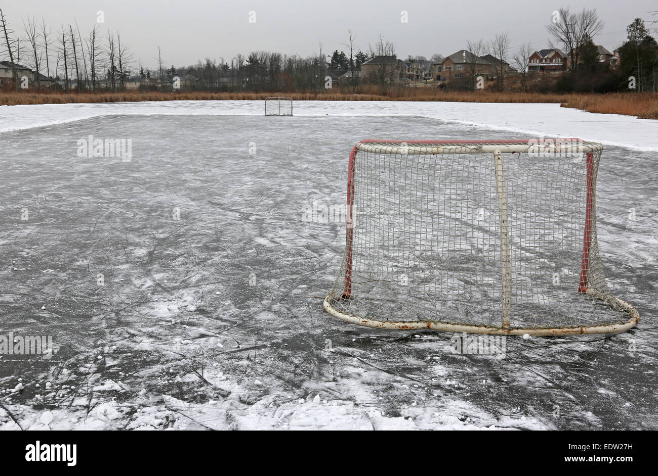 Outdoor Ice Hockey Stock Photo