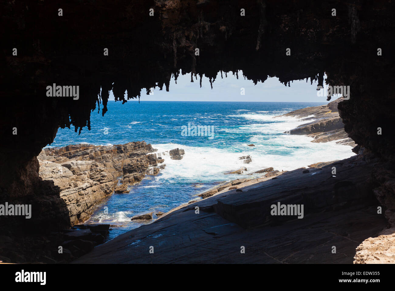 Admirals Arch on Kangaroo Island, South Australia Stock Photo