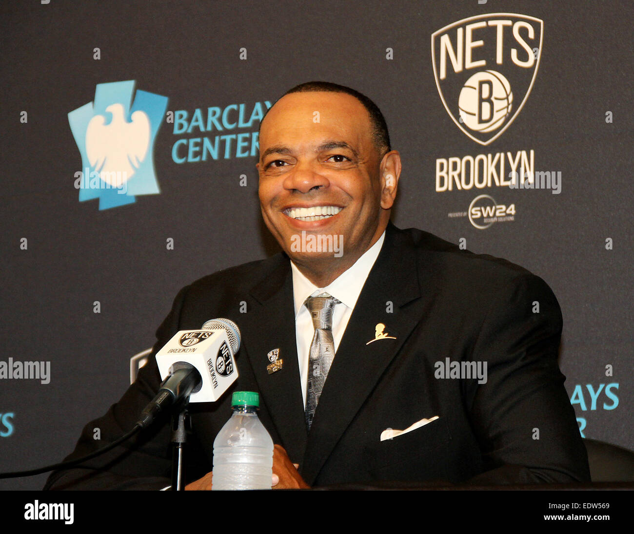 The Brooklyn Nets, introduce their new head coach Lionel Hollins, at a