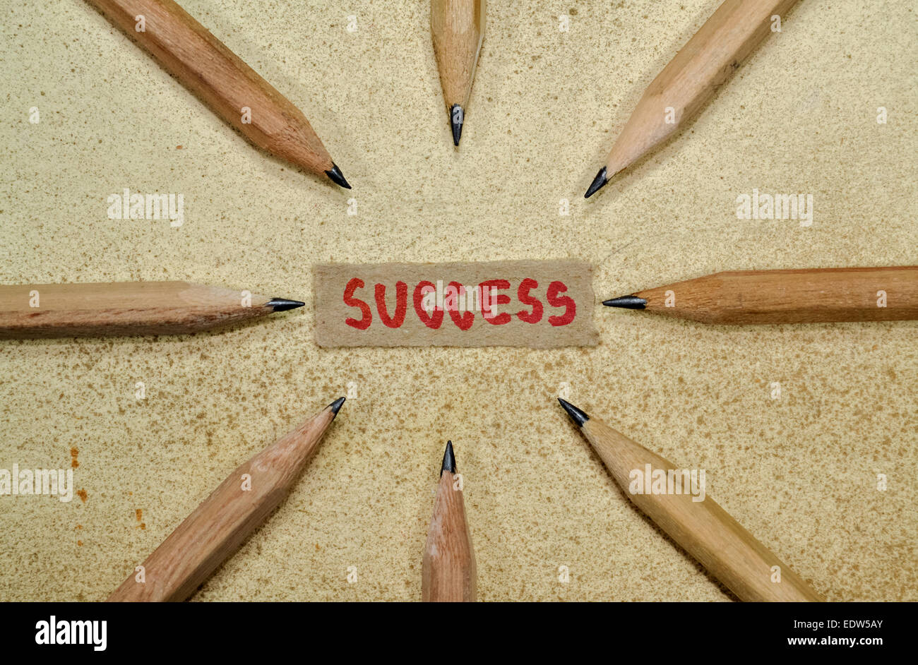 Pencils in simple conceptual expression of successful teamwork Stock Photo