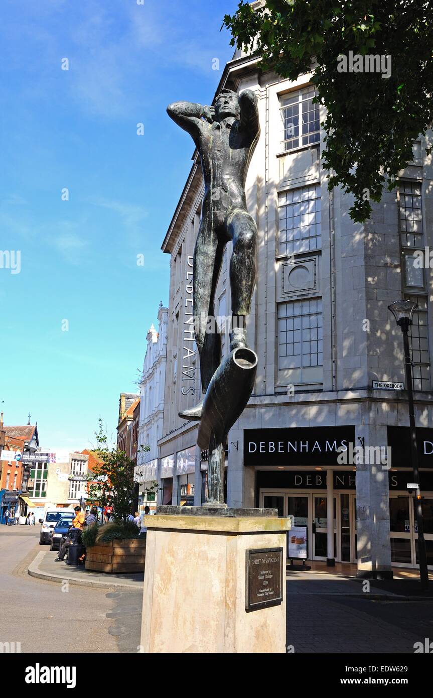 Spirit of Aviation statue along Eastgate Street, Gloucester