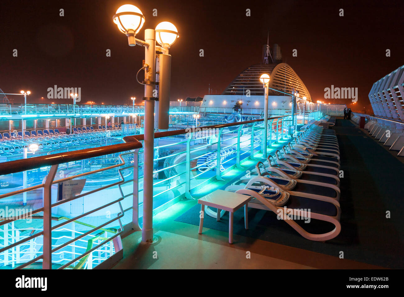 Cruise ship deck pool night hi-res stock photography and images - Alamy