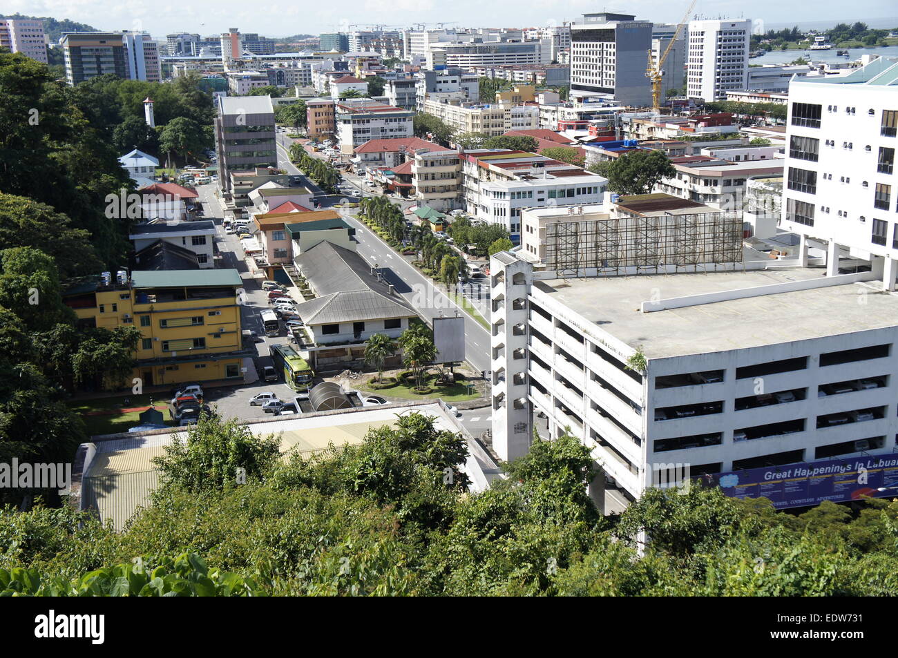 view of Kota Kinabalu town, Sabah Stock Photo