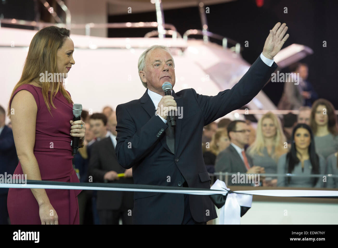 London, UK. 9th January, 2015. The Sunseeker stand includes Nicole