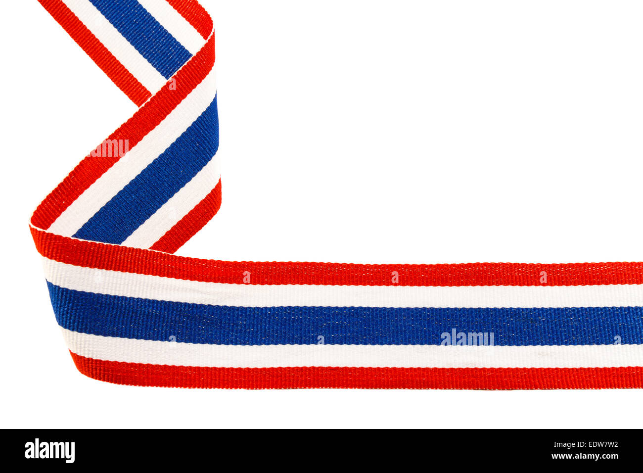 ribbon with thai flag pattern on white background(isolated) and blank area  at right side Stock Photo - Alamy