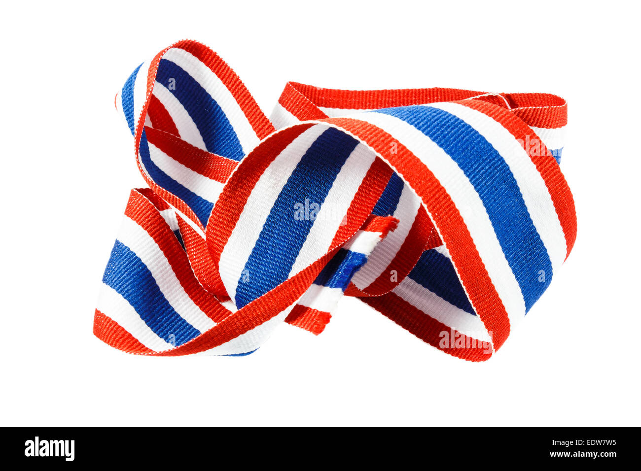 ribbon with thai flag pattern on white background(isolated) Stock Photo