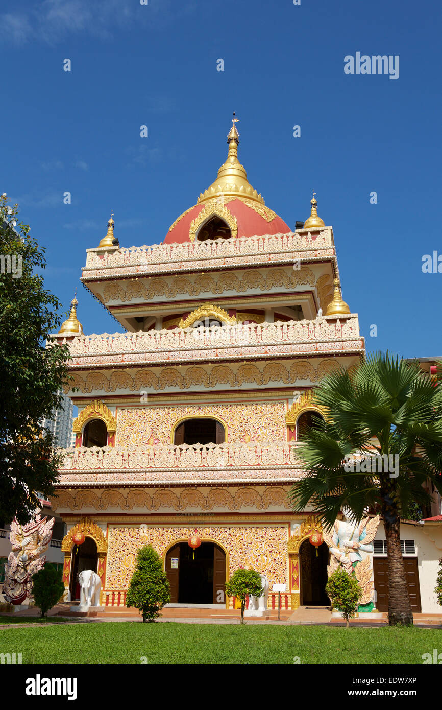 Thai style temple located in Georgetown Penang Malaysia. Stock Photo
