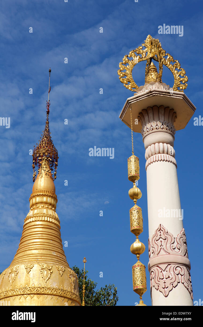 Thai style temple located in Penang Malaysia. Stock Photo