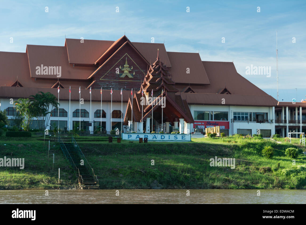 The Paradise Casino on the bank of the Mekong River, Myanmar Stock Photo -  Alamy