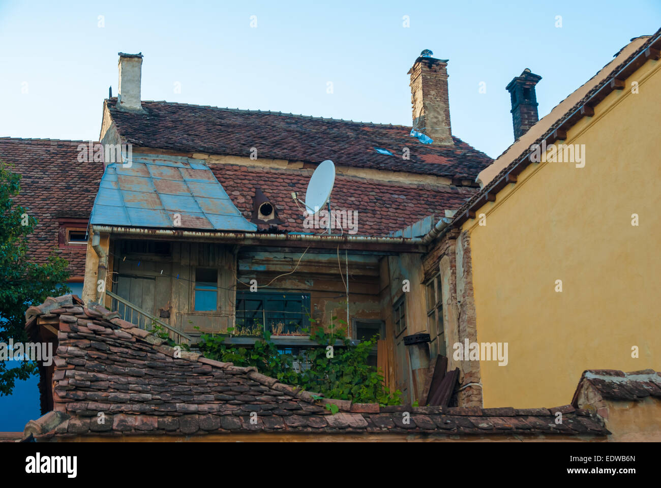 Beautiful old house in medieval town of Sighisoara. Brasov county, Romania Stock Photo