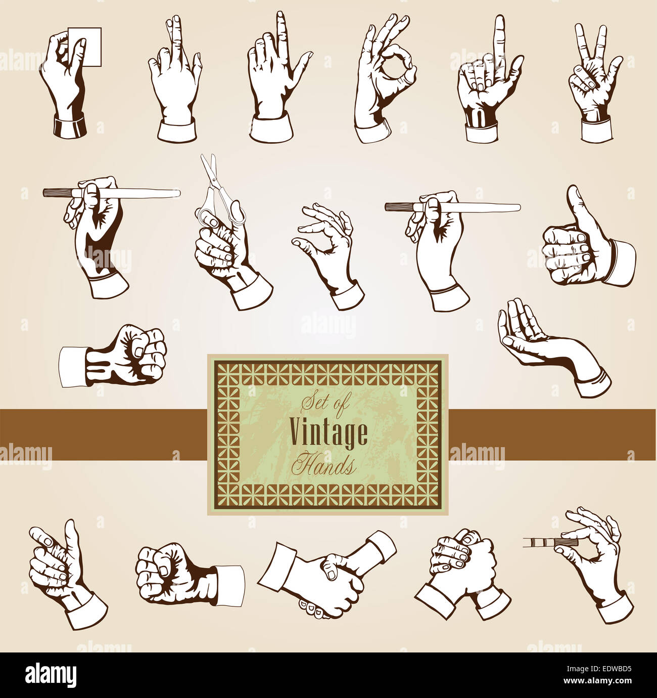 Set hand collection drawn gesture sketch vector illustration hi-res ...