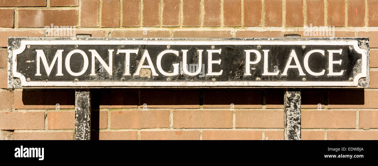 Montague Place street / road name Stock Photo Alamy