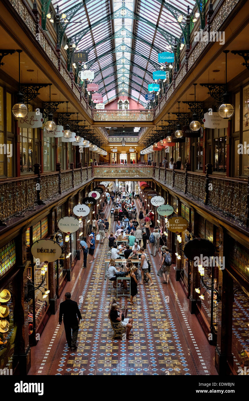 The Strand Arcade, Victorian Style Shopping Arcade in Sydney, Australia Stock Photo