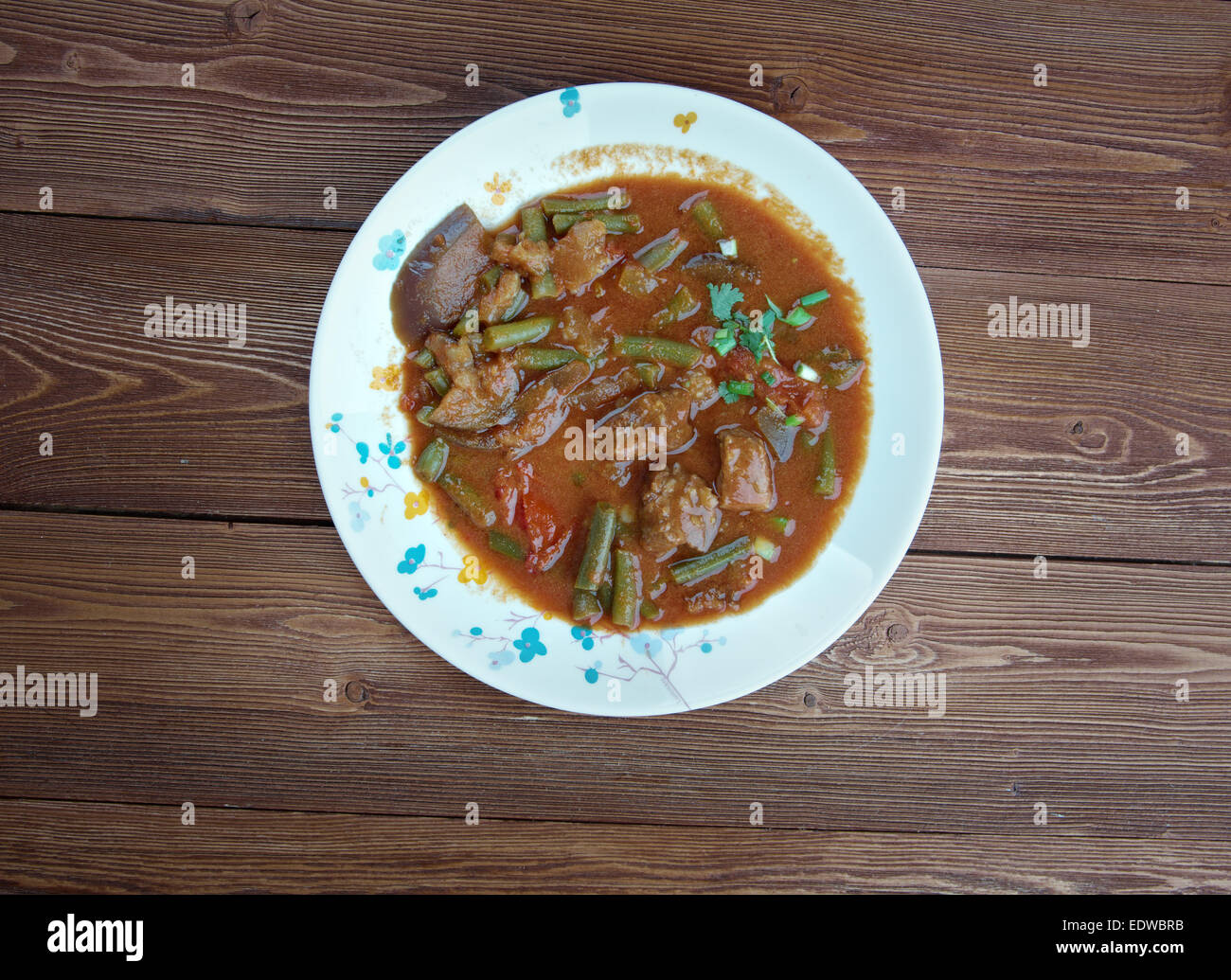 Karekare Philippine stew. made from beef,eggplant, Chinese cabbage