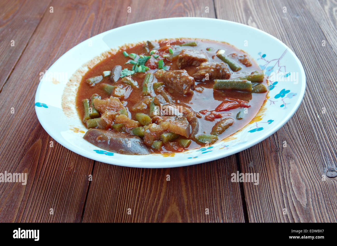 Karekare Philippine stew. made from beef,eggplant, Chinese cabbage