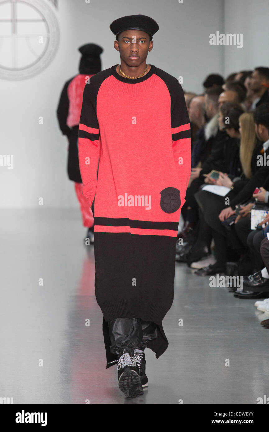 London, UK. 10 January 2015. The runway show of Astrid Andersen at London Collections: Men, the menswear fashion week in London. Photo: CatwalkFashion/Alamy Live News Stock Photo