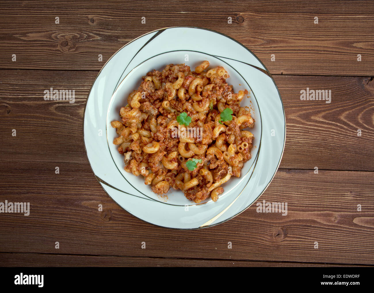 American goulash dish baked as a casserole american pasta,beef as tomato sauce Stock Photo Alamy
