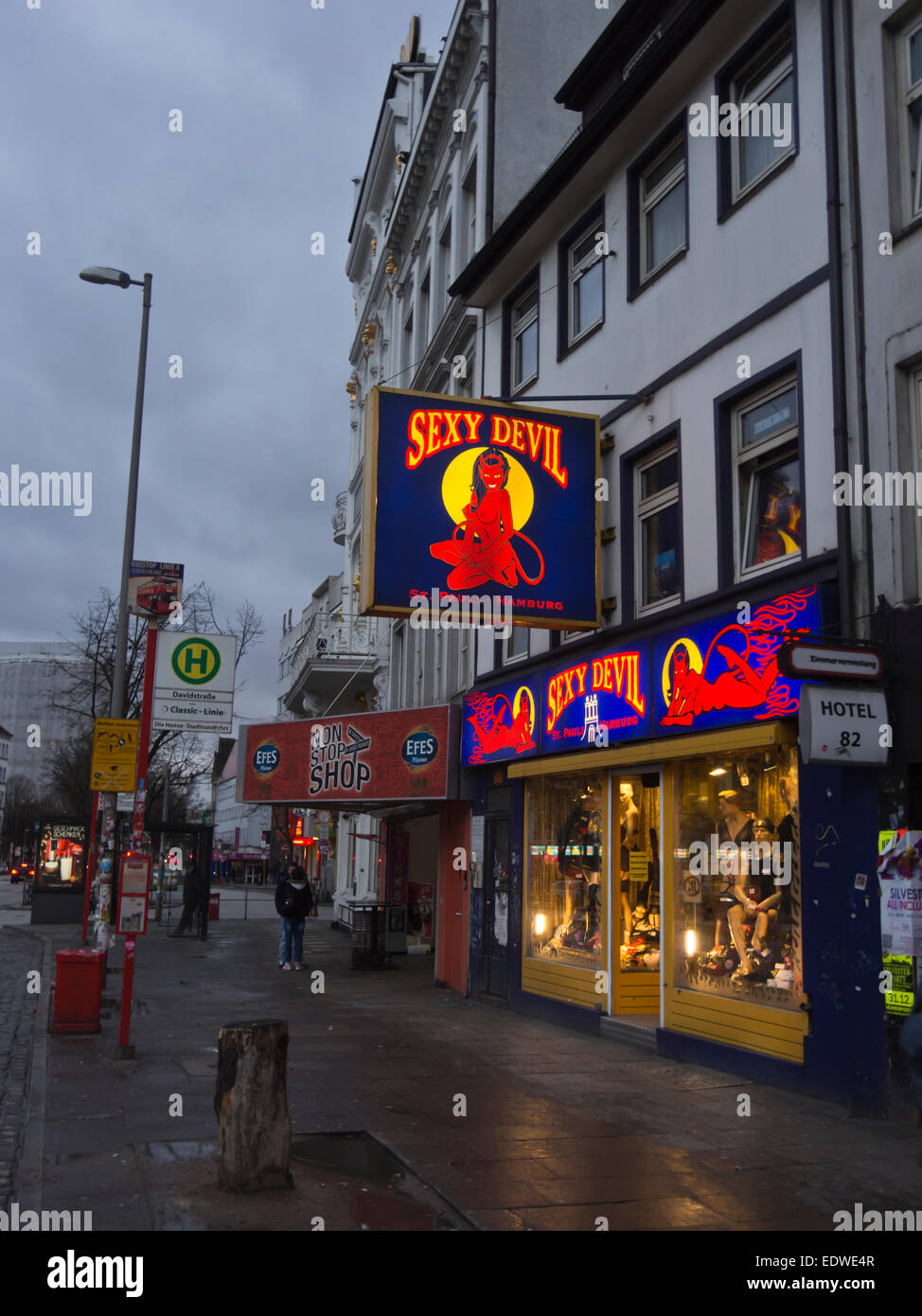 Hamburg Germany, Reeperbahn, Sexy Devil, sex and erotica shop Stock Photo -  Alamy