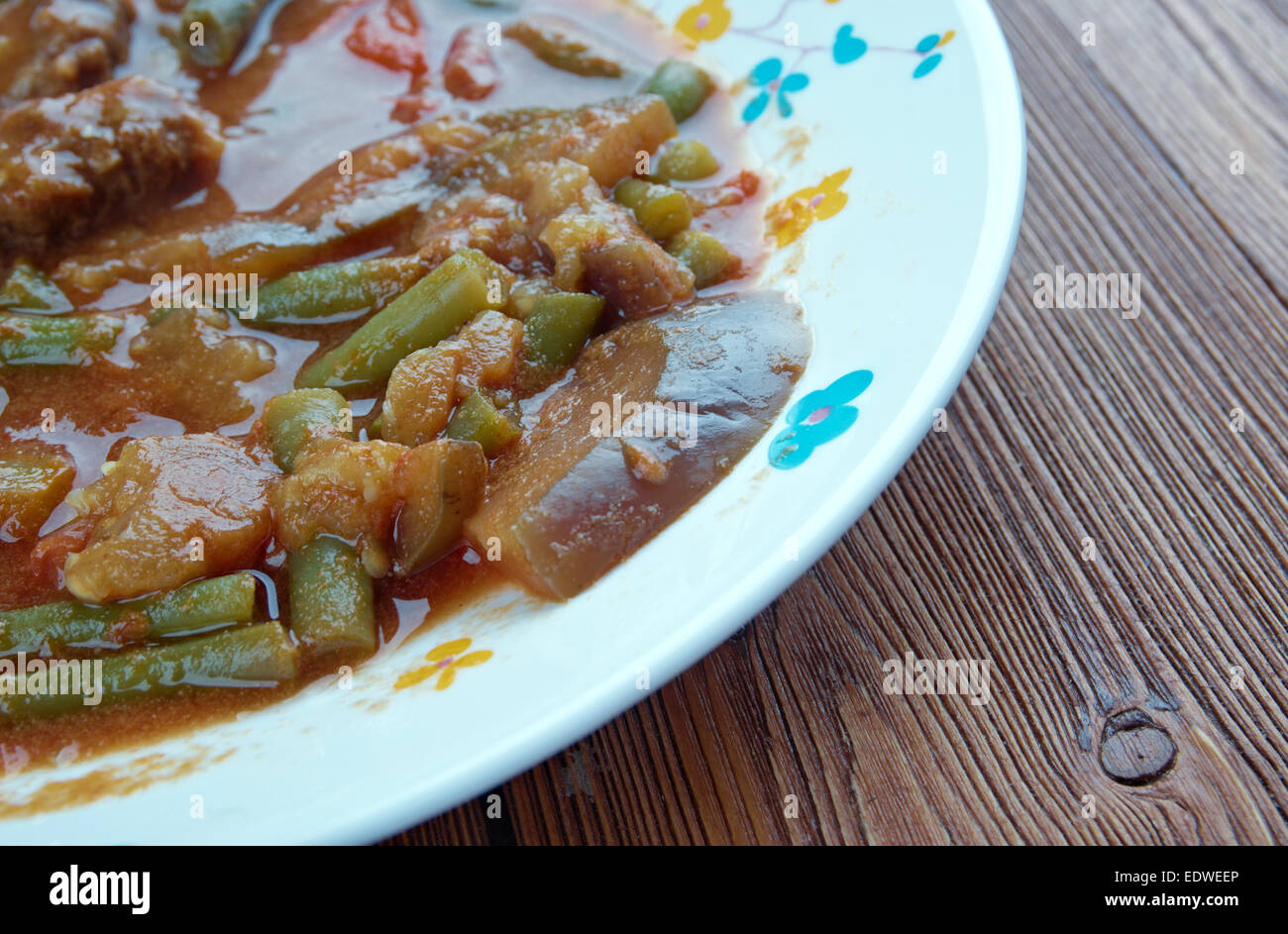 Karekare Philippine stew. made from beef,eggplant, Chinese cabbage