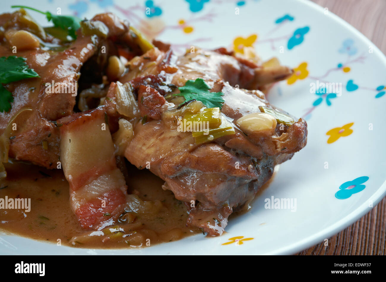 Hasenpfeffer traditional German stew made from marinated made from