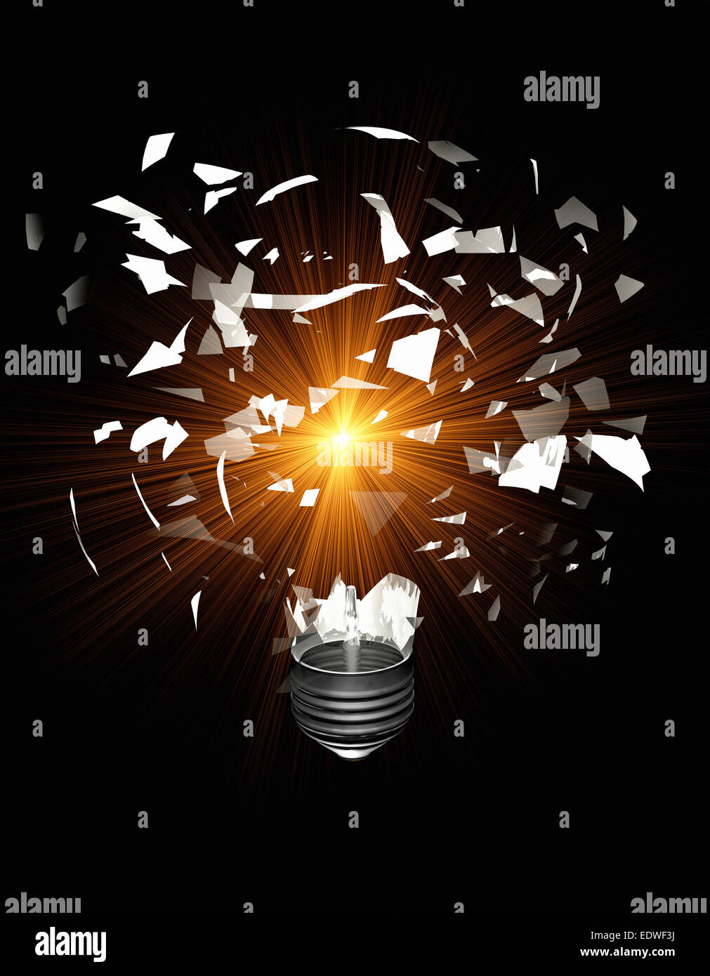 Light bulb exploding Stock Photo Alamy
