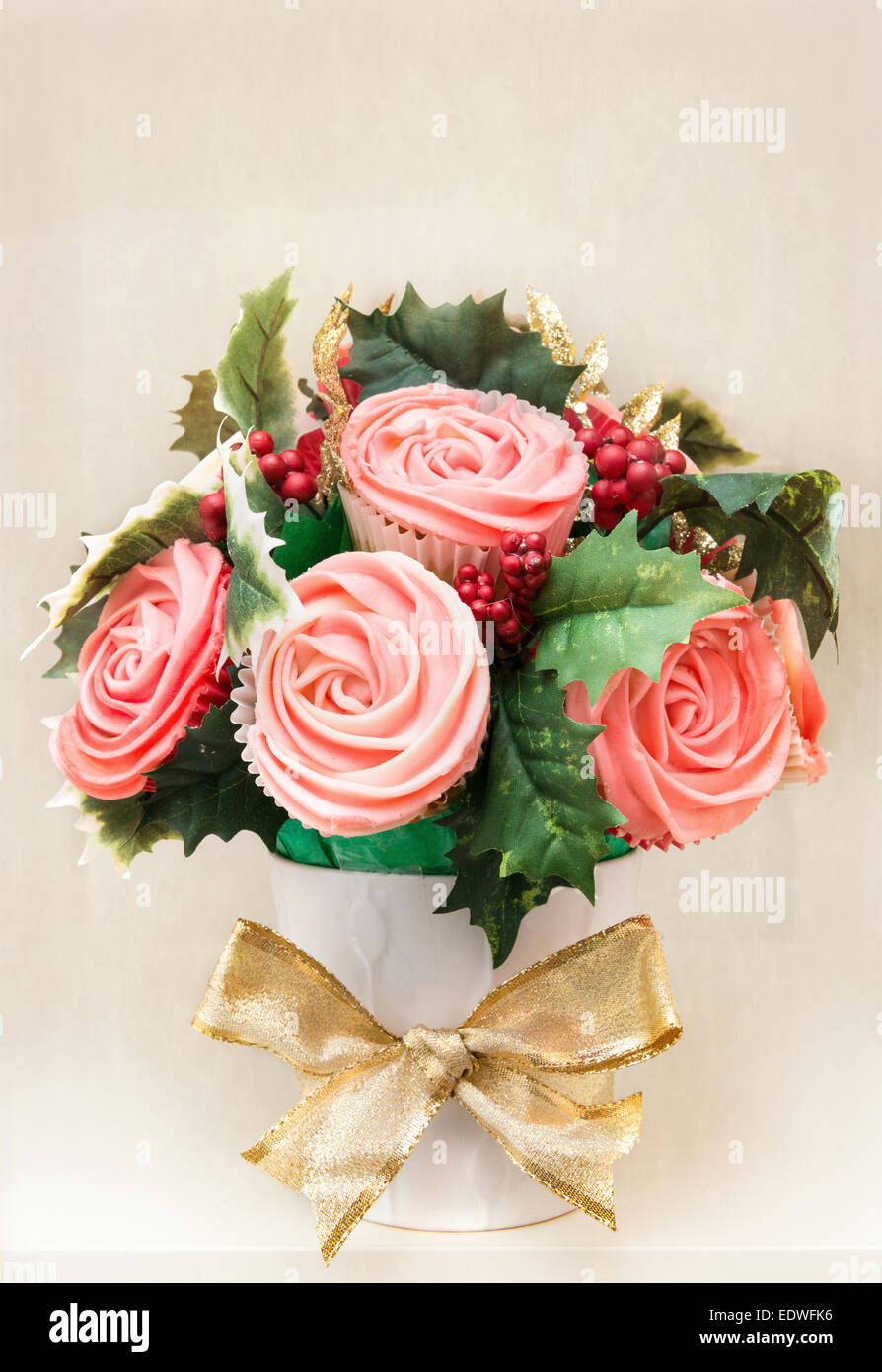 Rose Cupcakes Stock Photo