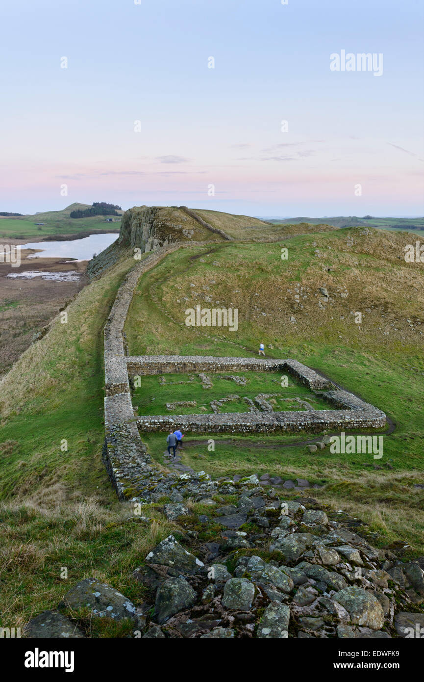 Dusk at Hadrian's Wall Stock Photo