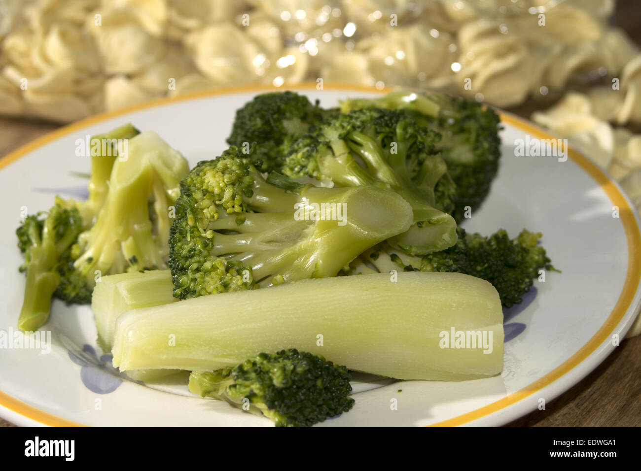 tasty Italian speciality: stewed broccoli Stock Photo