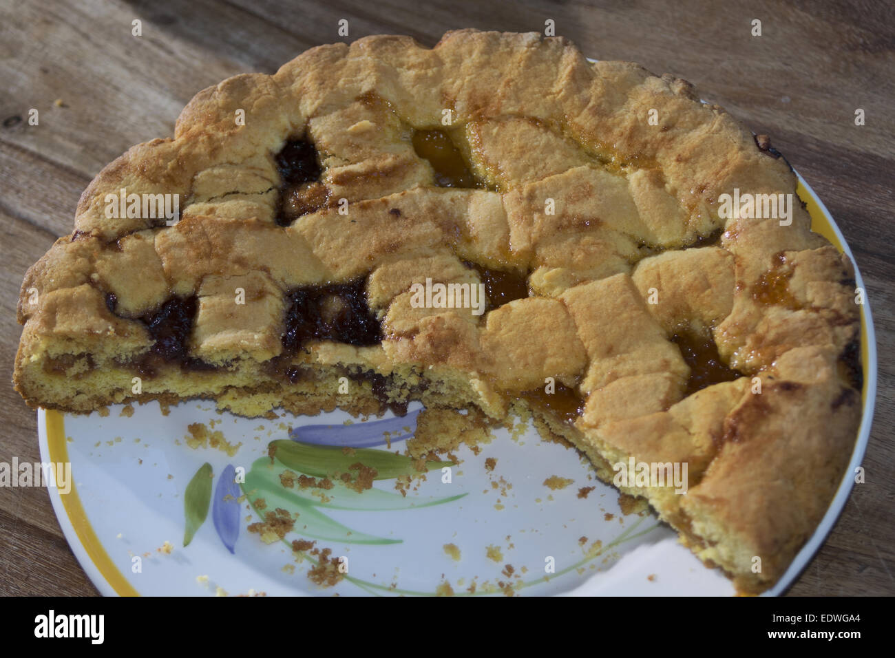 homemade sweets; tasty and genuine jam tart Stock Photo