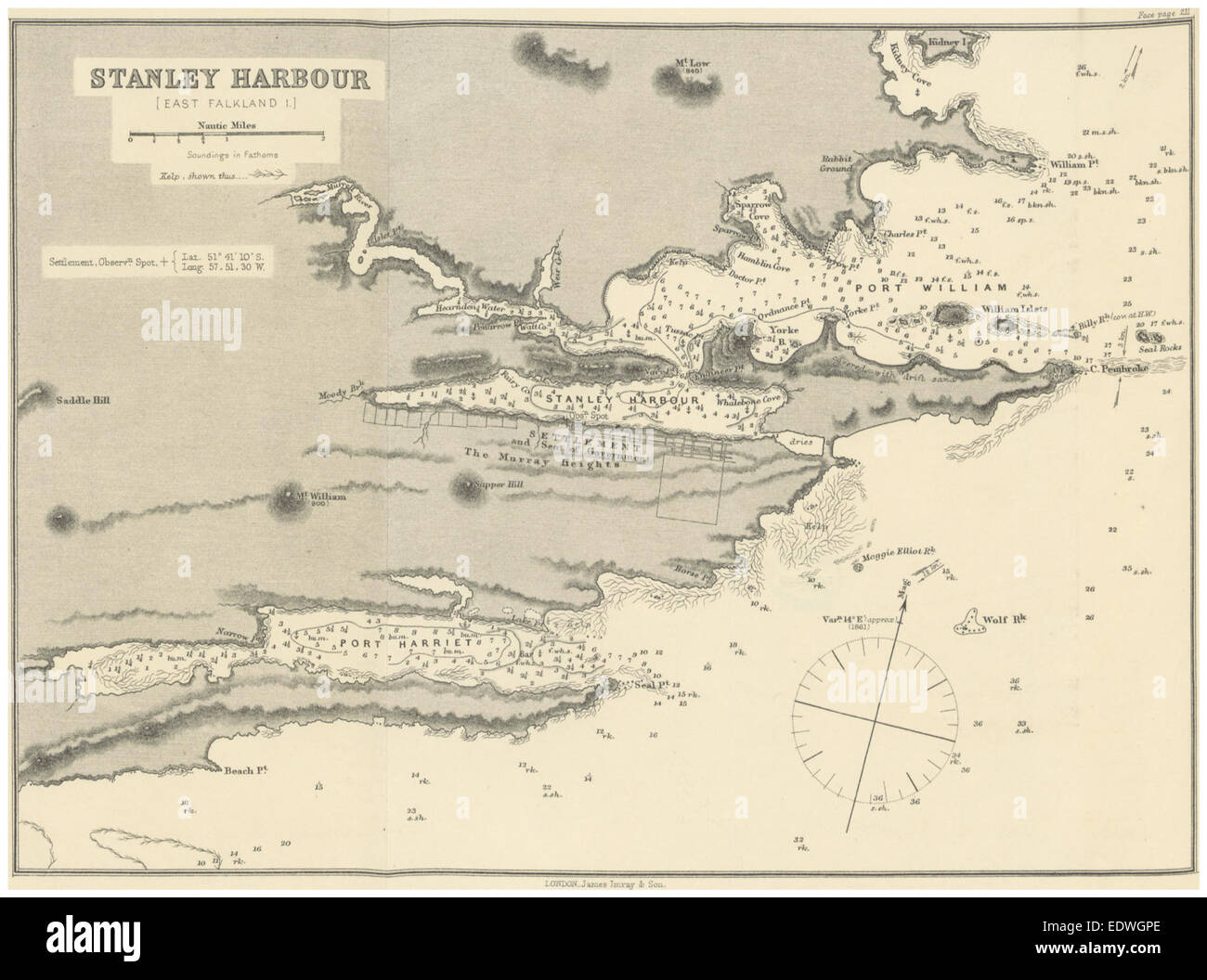 Vintage map of the falkland islands hi-res stock photography and images ...