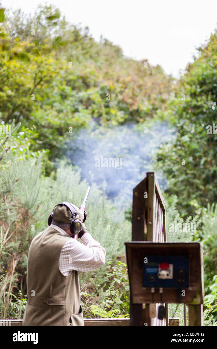 Clay pigeon shooting, UK Stock Photo Alamy