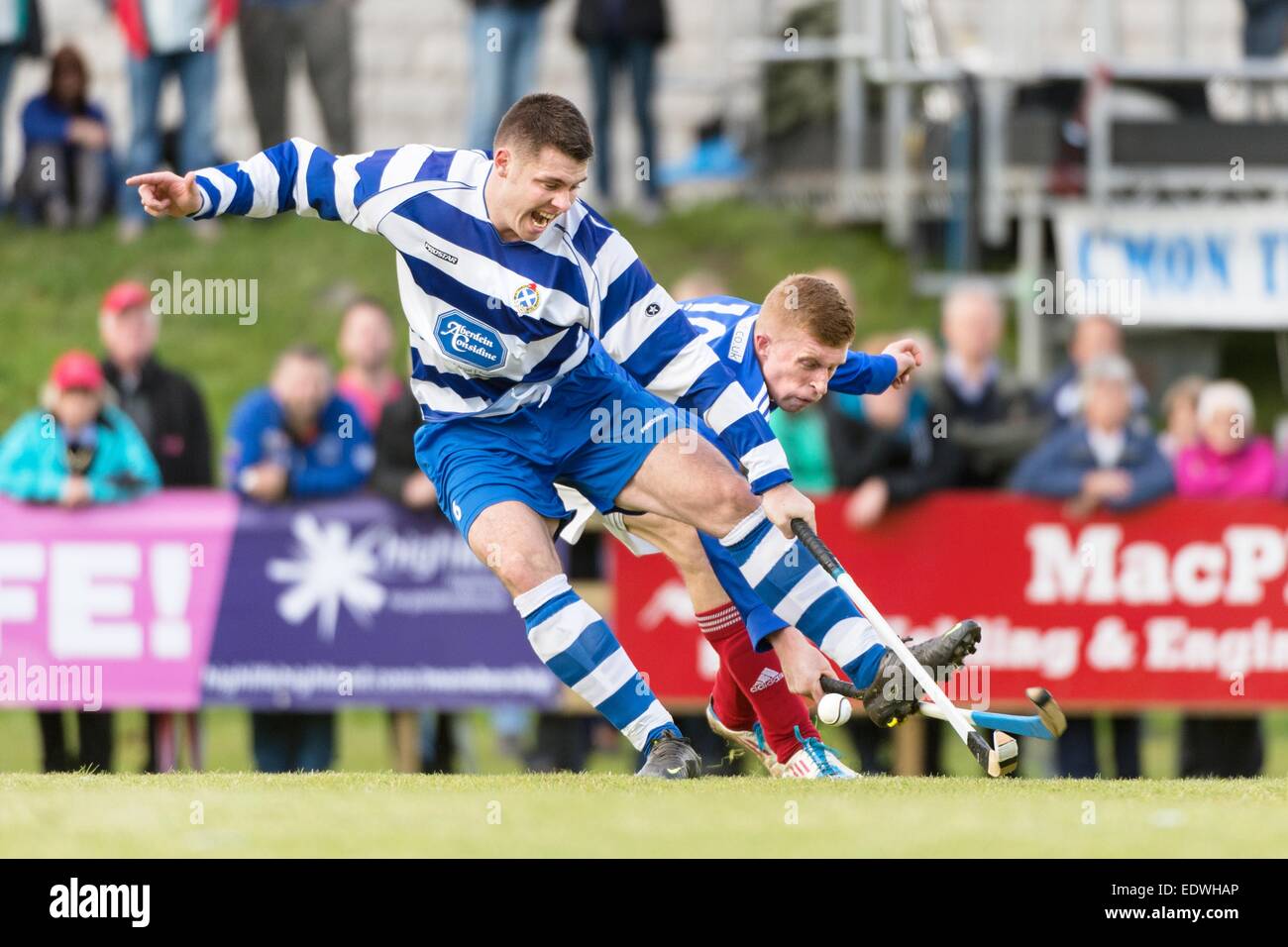 Kyles Athletic v Newtonmore, Camanachd Cup Final 2013, played at An Aird, Fort William. Stock Photo