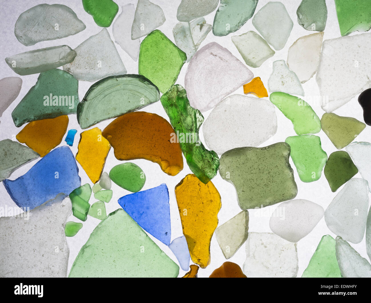Sea glass back lit Stock Photo