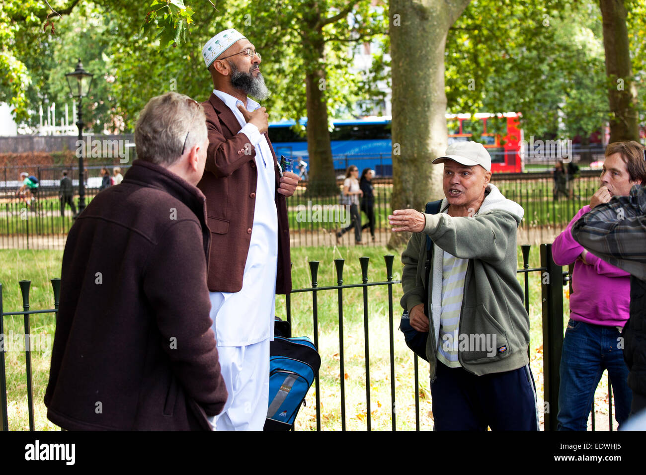 Man heckling at speakers corner Hyde Park London Stock Photo